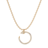 Solid Gold Diamond Serpent Necklace