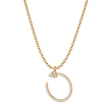 Solid Gold Diamond Serpent Necklace