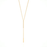 Solid Gold Pave Diamond Bar Lariat