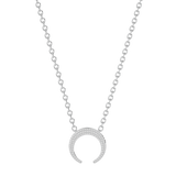 Solid Gold Diamond Crescent Necklace