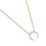 Solid Gold Diamond Crescent Necklace
