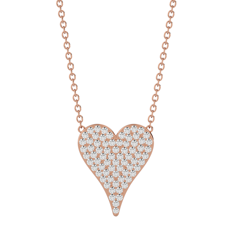 Pave Diamond Heart Necklace