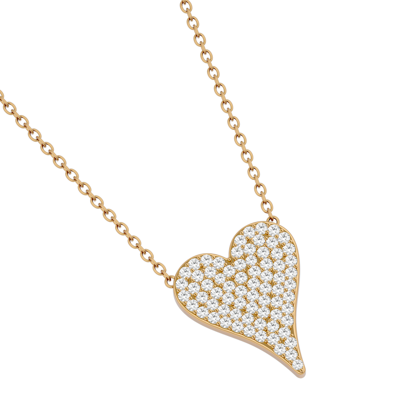 Pave Diamond Heart Necklace