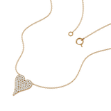 Solid Gold Pave Diamond Heart Necklace