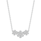 Solid Gold Diamond Flower Necklace