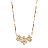 Solid Gold Diamond Flower Necklace