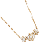 Solid Gold Diamond Flower Necklace