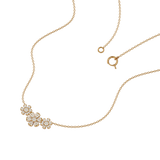 Solid Gold Diamond Flower Necklace