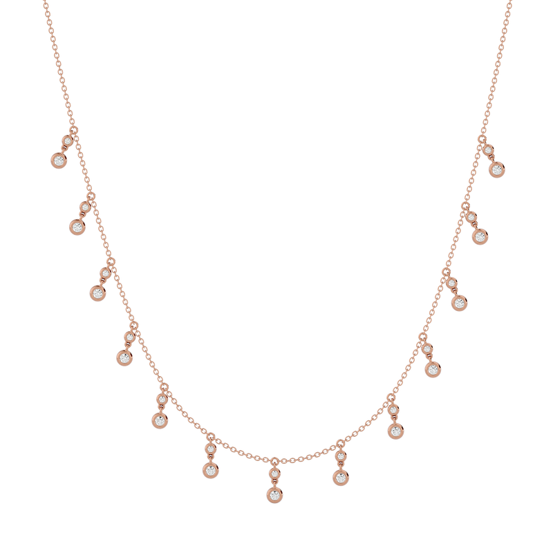 Solid Gold Diamond Dancing Necklace