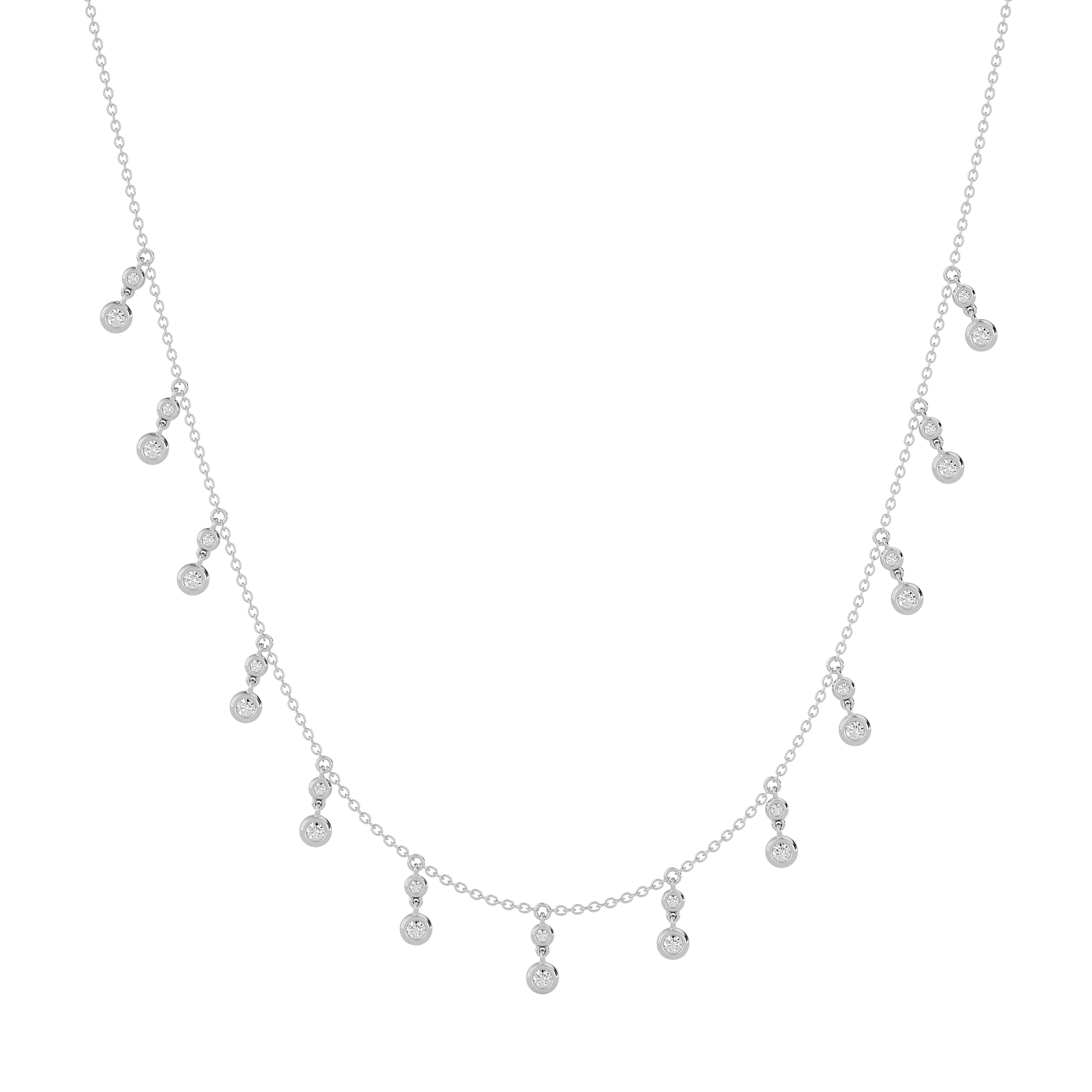 Solid Gold Diamond Dancing Necklace