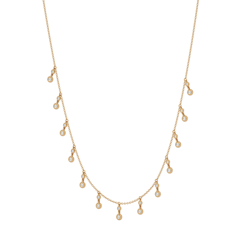 Solid Gold Diamond Dancing Necklace