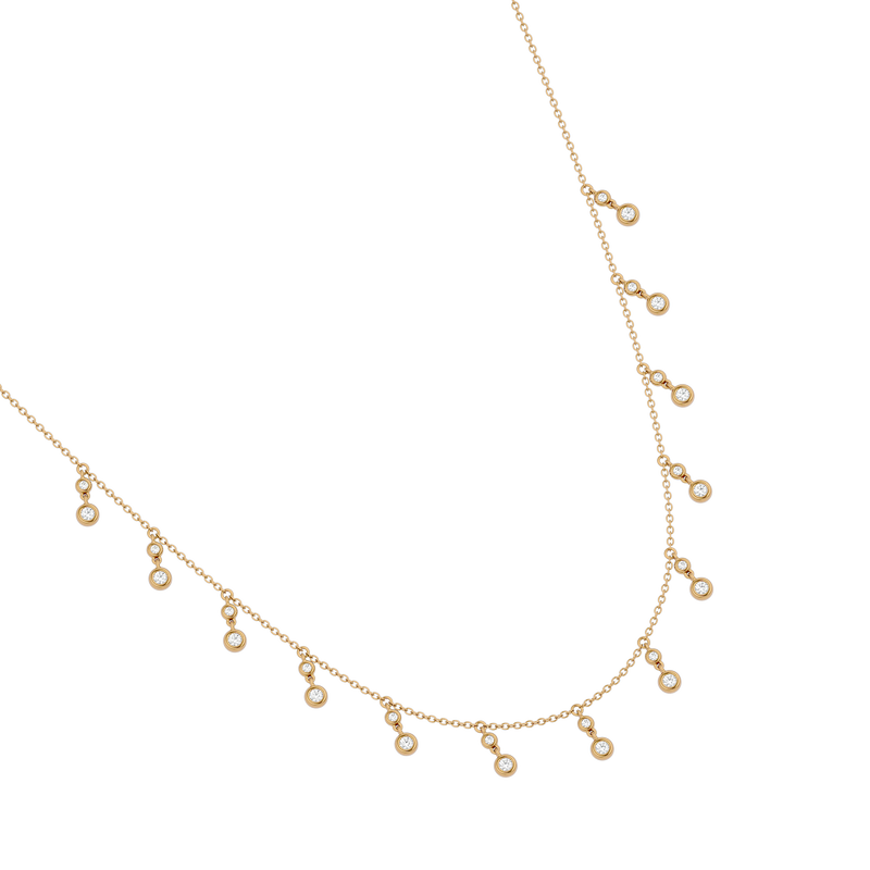 Solid Gold Diamond Dancing Necklace