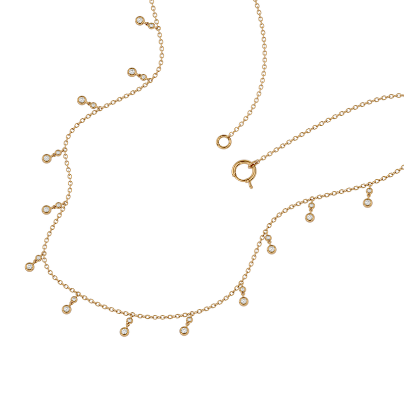 Solid Gold Diamond Dancing Necklace