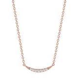 Solid Gold Diamond Curved Bar Necklace