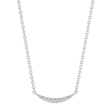 Solid Gold Diamond Curved Bar Necklace
