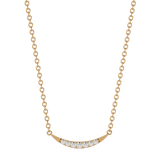 Solid Gold Diamond Curved Bar Necklace