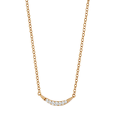 Solid Gold Diamond Curved Bar Necklace
