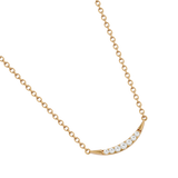 Solid Gold Diamond Curved Bar Necklace