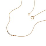 Solid Gold Diamond Curved Bar Necklace