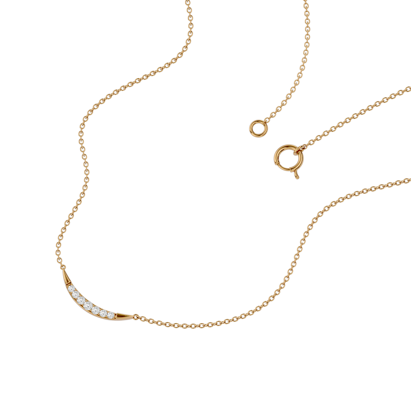 Diamond Curved Bar Necklace