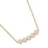 Solid Gold Diamond Cluster Necklace