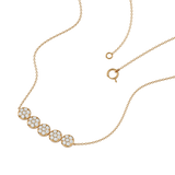 Solid Gold Diamond Cluster Necklace