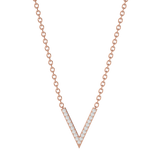 Solid Gold Diamond Chevron Necklace