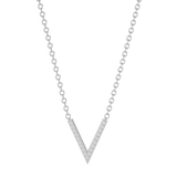 Solid Gold Diamond Chevron Necklace