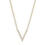 Solid Gold Diamond Chevron Necklace