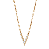 Solid Gold Diamond Chevron Necklace