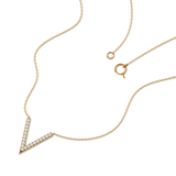 Solid Gold Diamond Chevron Necklace