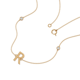 Solid Gold Initial Diamond Necklace