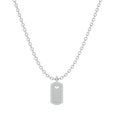 Solid Gold Diamond Dog Tag Pendant-Necklace