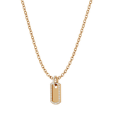 Solid Gold Diamond Dog Tag Pendant-Necklace