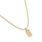 Solid Gold Diamond Dog Tag Pendant-Necklace