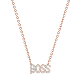 Solid Gold Diamond BOSS Necklace