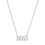 Solid Gold Diamond BOSS Necklace