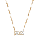 Solid Gold Diamond BOSS Necklace