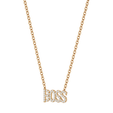 Solid Gold Diamond BOSS Necklace