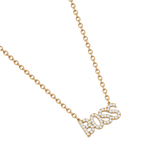 Solid Gold Diamond BOSS Necklace