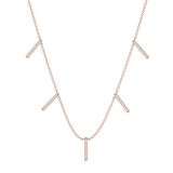 Solid Gold Diamond Bar Family Necklace