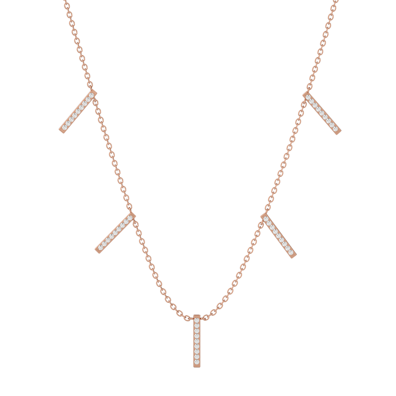 Diamond Bar Family Necklace