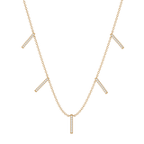Solid Gold Diamond Bar Family Necklace