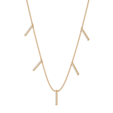 Solid Gold Diamond Bar Family Necklace