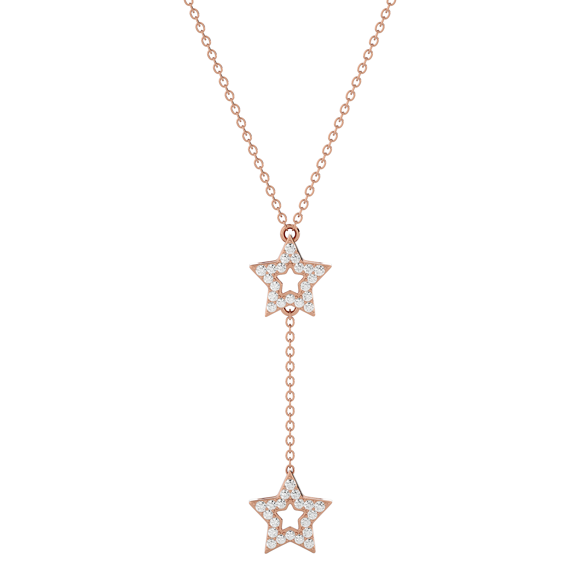Solid Gold Diamond Star Lariat