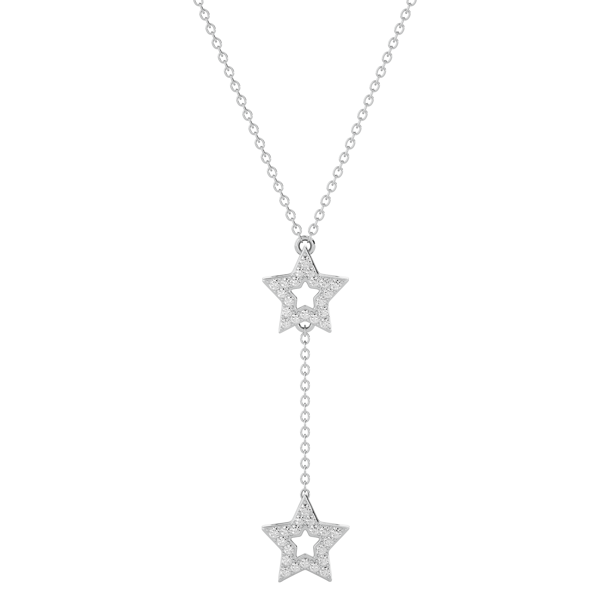 Solid Gold Diamond Star Lariat