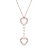 Solid Gold Diamond Heart Lariat
