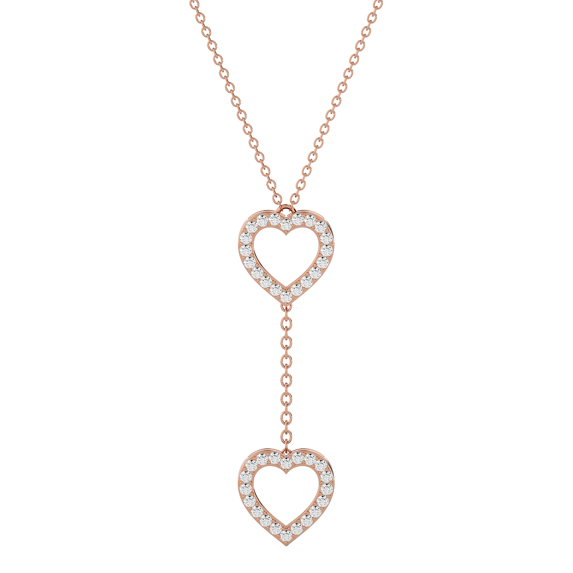 Solid Gold Diamond Heart Lariat