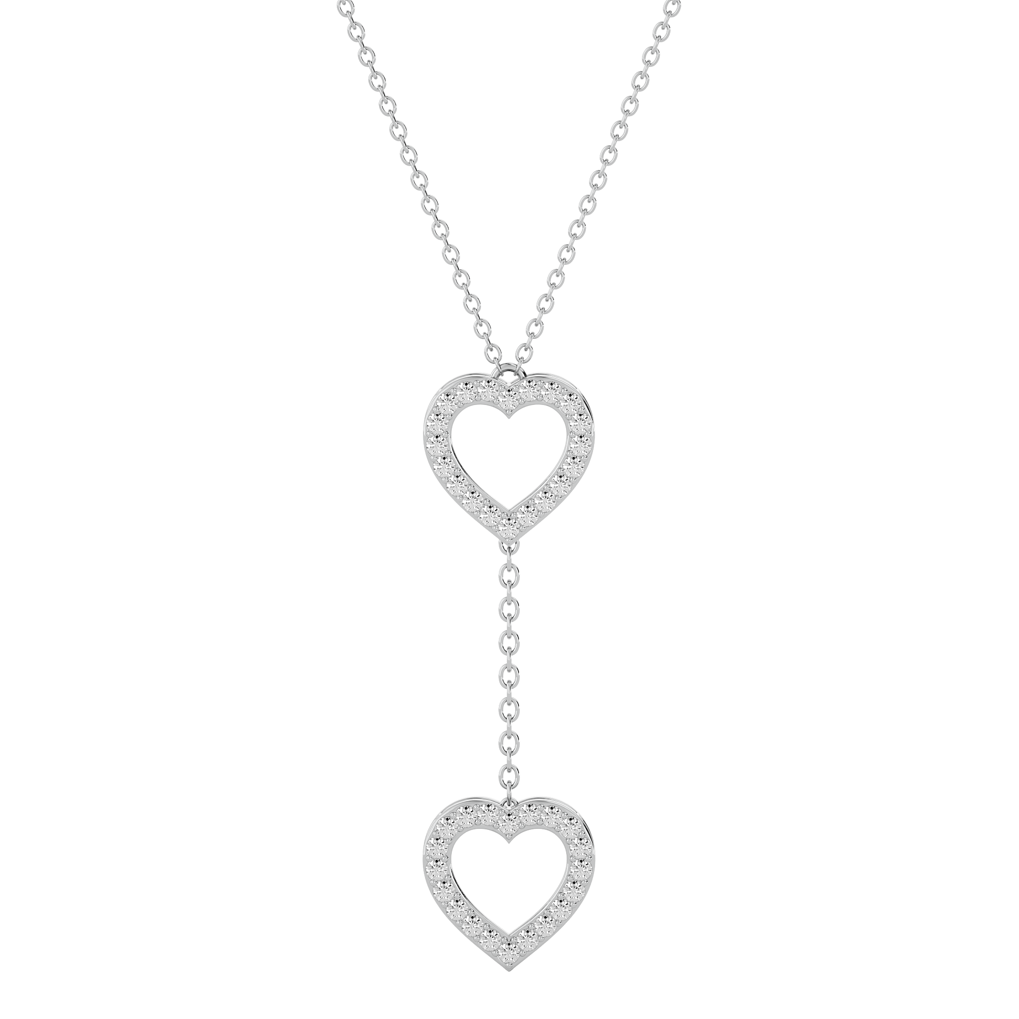 Solid Gold Diamond Heart Lariat