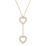 Solid Gold Diamond Heart Lariat